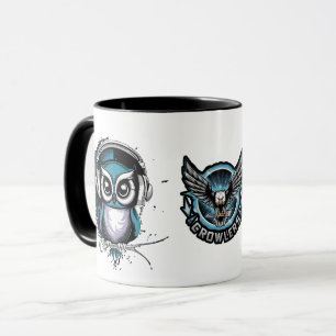AeroWolves Uil Gamer Mok – Koel Blauwe Uil en Adel