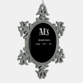 AES 2026 Ontwerpen Tin Sneeuwvlok Ornament (Links)