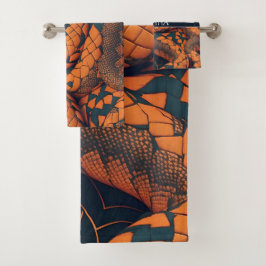 Aesculapian Snake Mozaïek Kleurrijk Patroon Bad Handdoek