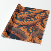 Aesculapian Snake Mozaïek Kleurrijk Patroon Cadeaupapier (Uitgerold)
