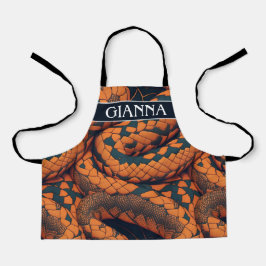 Aesculapian Snake Mozaïek Kleurrijk Patroon Schort