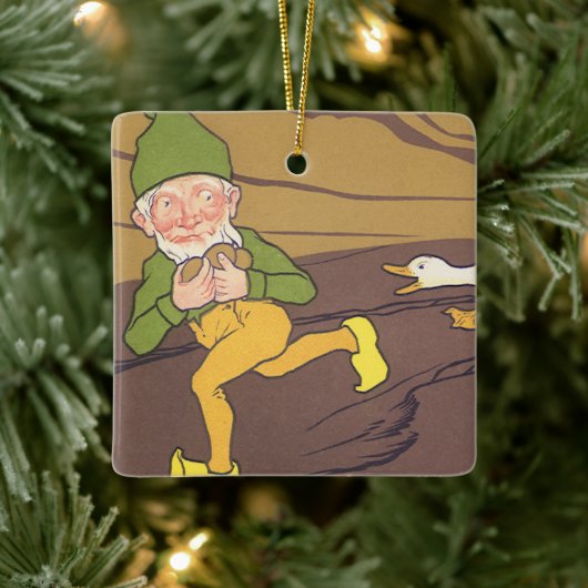  Aesop Fable Goose die de Golden Egg uitstrooide Keramisch Ornament (Boom)