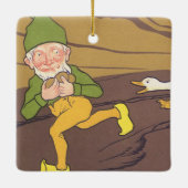  Aesop Fable Goose die de Golden Egg uitstrooide Keramisch Ornament (Achterkant)