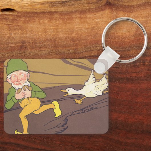  Aesop Fable Goose die de Golden Egg uitstrooide Sleutelhanger (Voorkant)