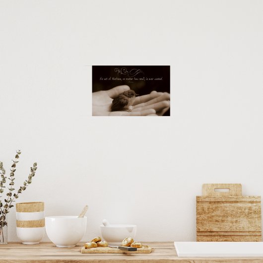 Aesop Inspirerend Quote "Akte van Vriendelijkheid" Poster (Keuken)