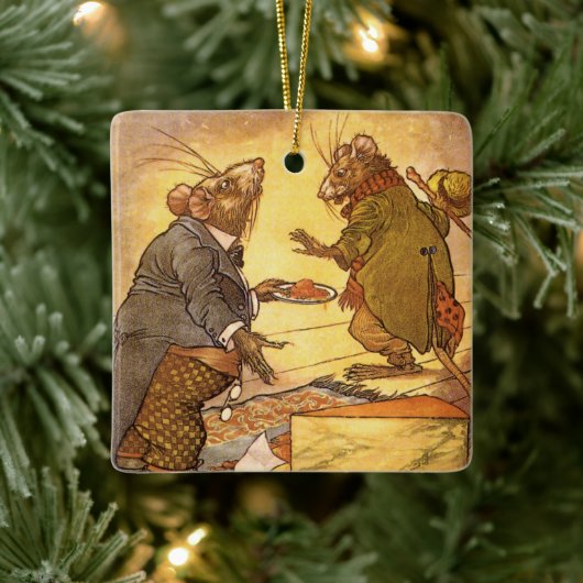 Aesop's Fable, Country Mouse, City Mouse Keramisch Ornament (Boom)