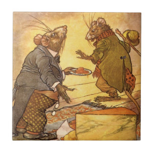 Aesop's Fable, Country Mouse, City Mouse Tegeltje