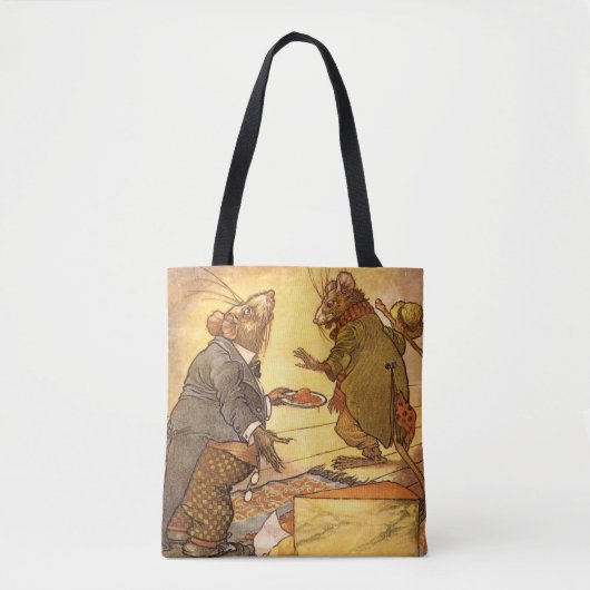 Aesop's Fable, Country Mouse, City Mouse Tote Bag (Voorkant)