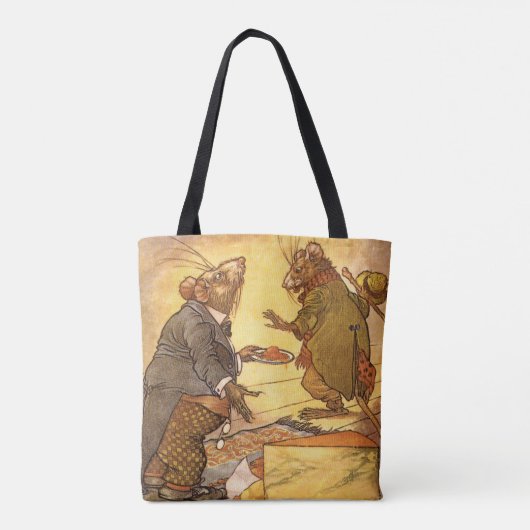  Aesop's Fable, Country Mouse, City Mouse Tote Bag (Achterkant)