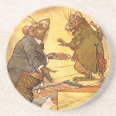  Aesop's Fable, Country Mouse, City Mouse Zandsteen Onderzetter (Voorkant)