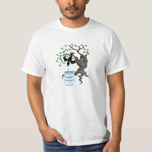 Aesop's Fable, The Crow and the Pitcher T-shirt (Voorkant)