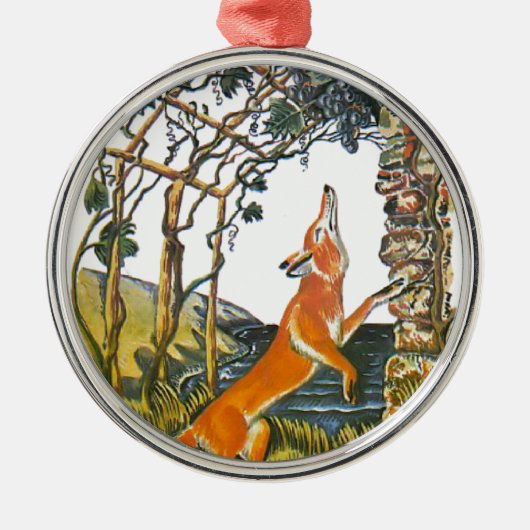 Aesop's fables, fox en druiven metalen ornament (Voorkant)