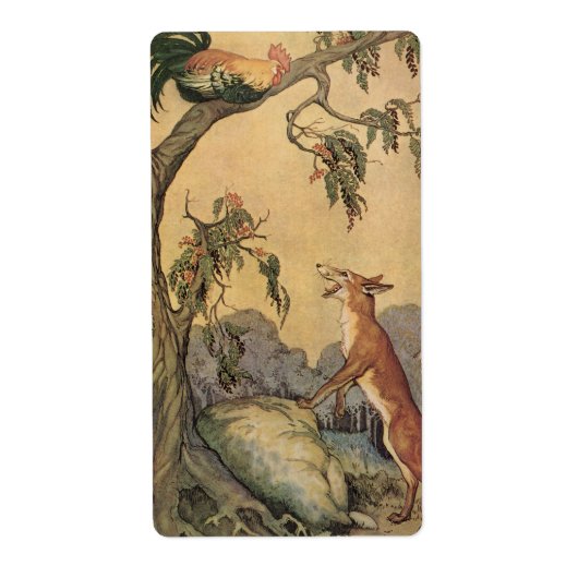 Aesop's Fables, Fox, Rooster en de Dog Etiket (Voorkant)