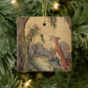  Aesop's Fables, Fox, Rooster en de Dog Keramisch Ornament