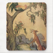  Aesop's Fables, Fox, Rooster en de Dog Muismat (Voorkant)