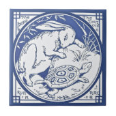 Aesop's Hare & Tortoise Race Repro Minton TIle Tegeltje (Voorkant)