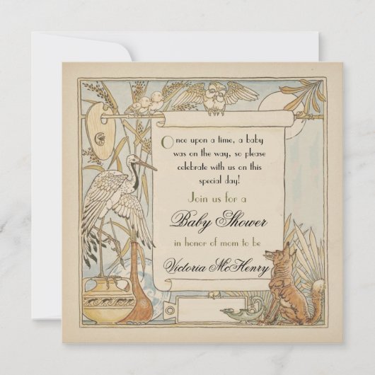 Aesop's Storybook Baby Shower Invitations Kaart (Voorkant)