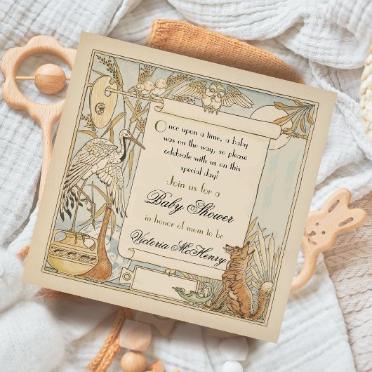 Aesop's Storybook Baby Shower Invitations Kaart