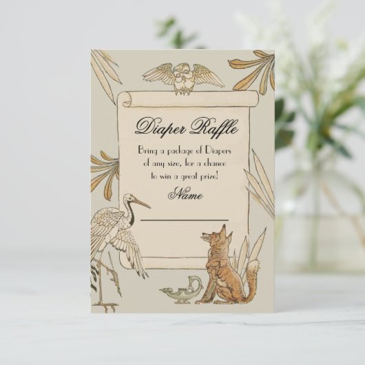 Aesop's Storybook Boek Luier Raffle kaarten (Staand voorkant)