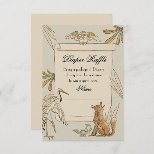 Aesop's Storybook Boek Luier Raffle kaarten (Voorkant / Achterkant)