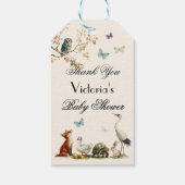 Aesop's Storybook Characters Baby Shower Cadeaulabel (Achterkant)