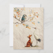 Aesop's Storybook Characters Baby Shower Kaart (Achterkant)