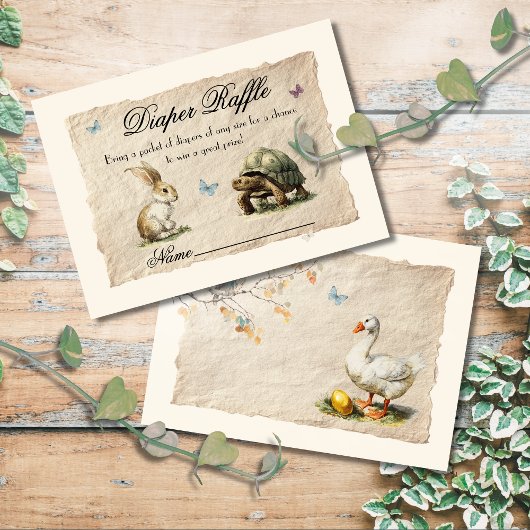 Aesop's Storybook Diaper Raffle Cards Visitekaartje