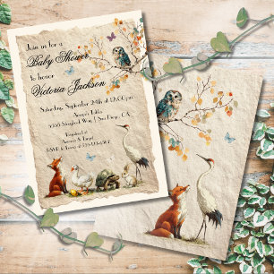 Aesop's Verhalenboek Personages Baby Shower Kaart