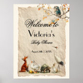 Aesop's Verhalenboek Personages Baby Shower Poster (Voorkant)