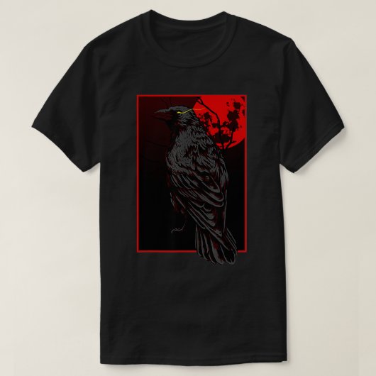 Aestethische zwarte kraai voor een heks Design Red T-shirt (Design voorkant)
