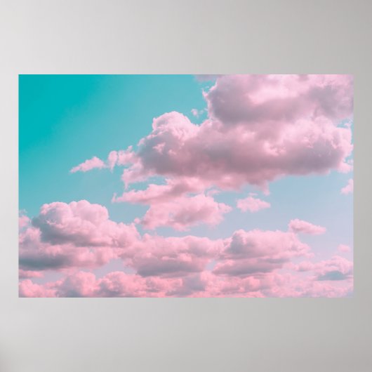 Aesthetic background with beautiful turquoise sky  poster (Voorkant)