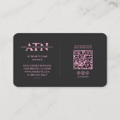 Aesthetic Beautician Cosmetologist Black Pink Visitekaartje (Achterkant)