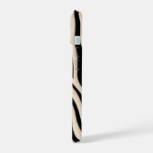Aesthetic Beige and Black Zebra Stripe Pattern  iPhone 15 Case (Linkerkant)