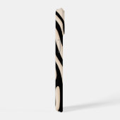 Aesthetic Beige and Black Zebra Stripe Pattern  iPhone 15 Case (Rechterkant)