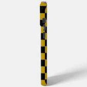 Aesthetic black and gold checkerboard retro Case-Mate iPhone case (Achterkant / Links)