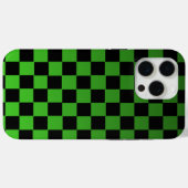 Aesthetic black and green checkerboard retro Case-Mate iPhone case (Achterkant (horizontaal))