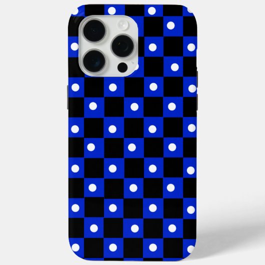Aesthetic black blue checkerboard with retro dot Case-Mate iPhone case (Achterkant)