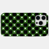 Aesthetic black green checkerboard with retro dot Case-Mate iPhone case (Achterkant (horizontaal))