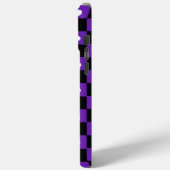 Aesthetic black purple checkerboard with retro dot Case-Mate iPhone case (Achterkant / Links)