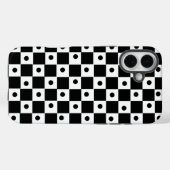Aesthetic black white checkerboard with retro dots Case-Mate iPhone case (Achterkant (horizontaal))
