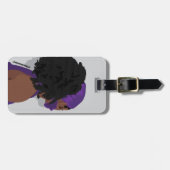 Aesthetic black woman natural hair bagagelabel (Voorkant horizontaal)