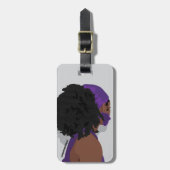 Aesthetic black woman natural hair bagagelabel (Voorkant verticaal)
