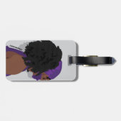 Aesthetic black woman natural hair bagagelabel (Achterkant horizontaal)