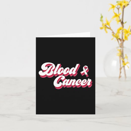 Aesthetic Blood Cancer Awareness Red Ribbon T-shir Kaart (Gele Bloem)