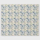 Aesthetic Blue Wildflowers Cadeaupapier (Vlak)