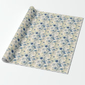 Aesthetic Blue Wildflowers Cadeaupapier (Uitgerold)