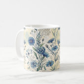 Aesthetic Blue Wildflowers Koffiemok (Voorkant links)