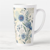 Aesthetic Blue Wildflowers Latte Mok (Rechts)