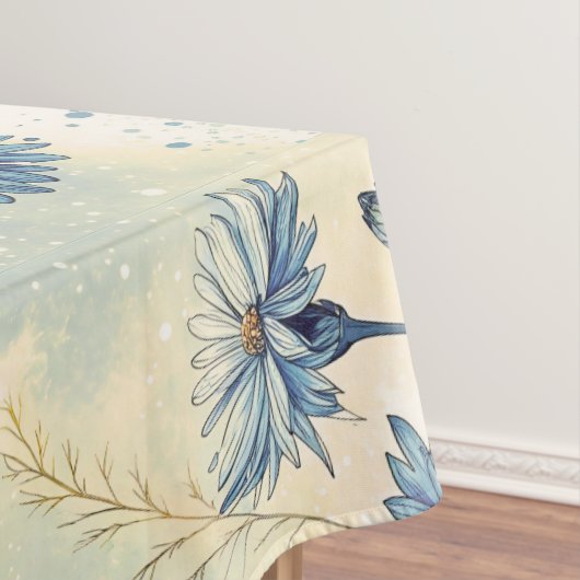 Aesthetic Blue Wildflowers Tafelkleed (Voorbeeld)