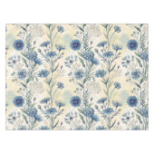 Aesthetic Blue Wildflowers Tafelkleed (Voorkant (Horizontaal))